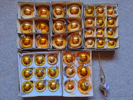 Goldene Weihnachtskugeln, Vintage Christbaumschmuck🎄40-tlg.