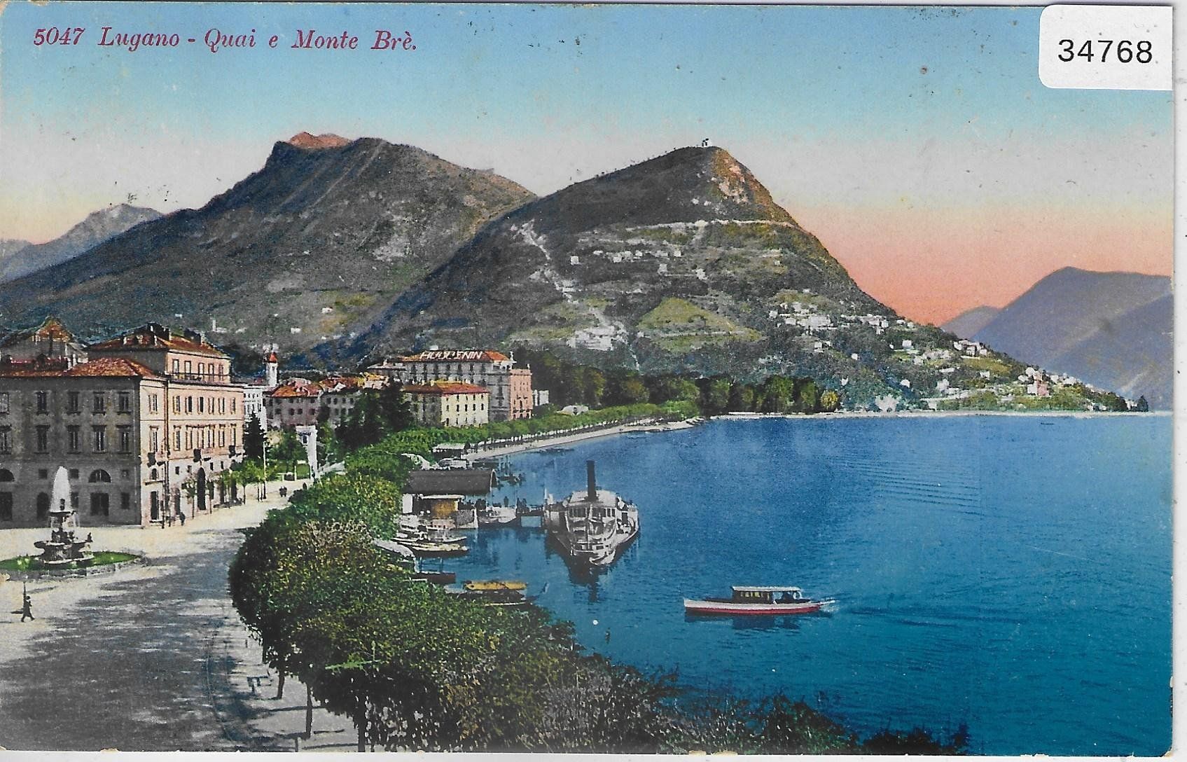 Ansichtskarten: Lugano - Quai e Monte Bre - Litho – Gebraucht aus Ettingen von Kartenplanet