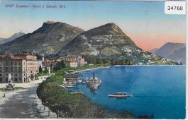 Lugano - Quai e Monte Bre - Litho
