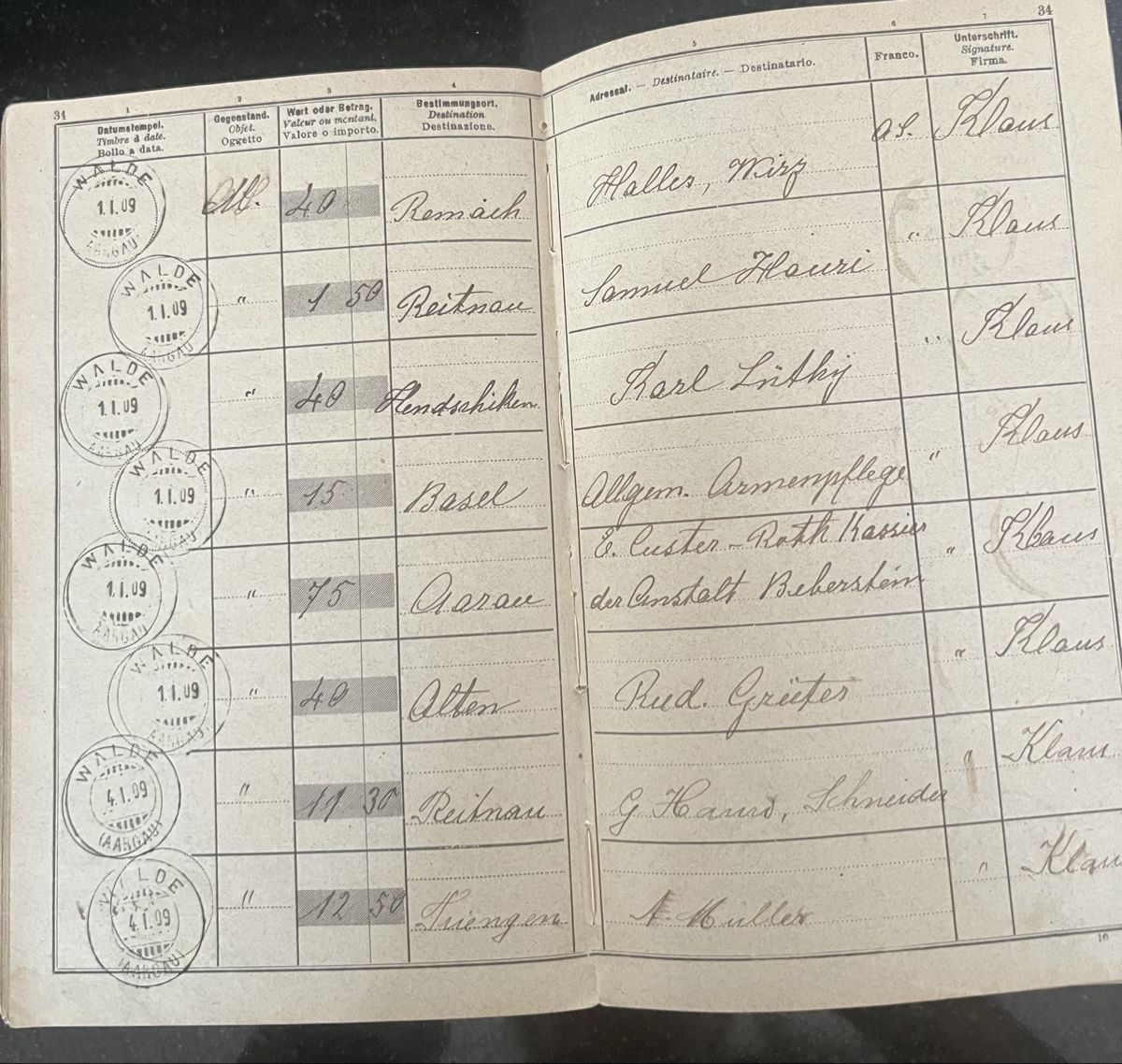 Documenti: Postquittungsbuch 1906 – Usato da Schöftland venduto da mamajasima5 5