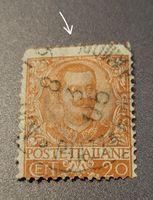 Italien briefmarke 1901 abart dezentriert
