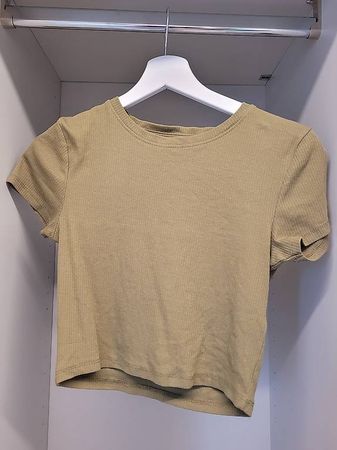 Khaki Crop Top Oberteil Gr. M