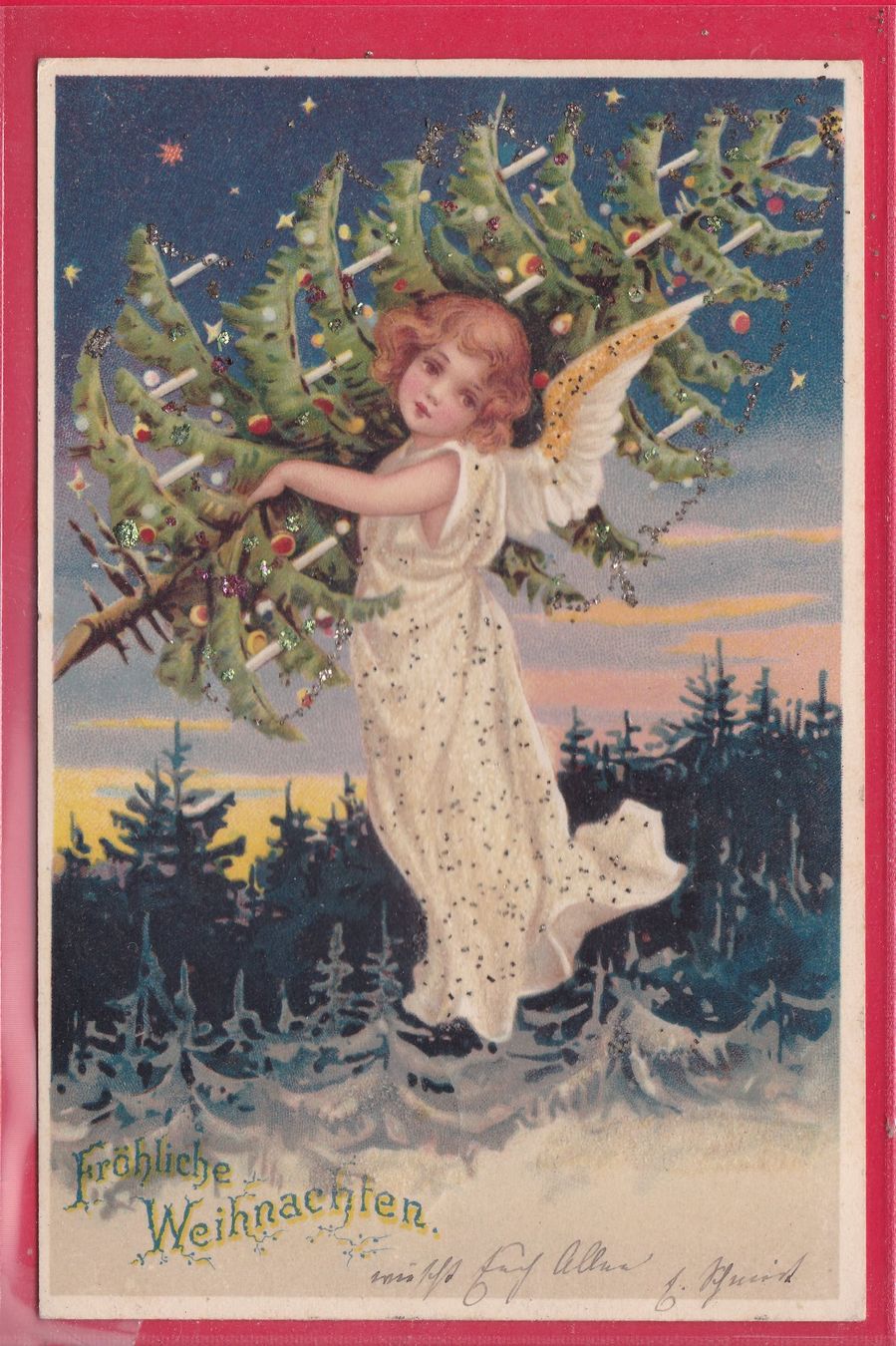 Cartoline postali: FRÖHLICHE WEIHNACHTEN, 22.12.1900 – Usato da Oberrieden venduto da Gebirgsstelze