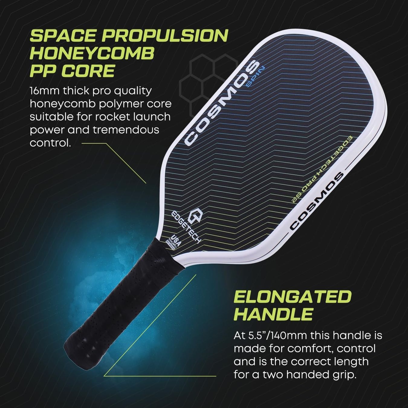 Racchette: Pickleball Paddel 16 mm Carbon | Cosmos Spin Edgetech – Nuovo e nell'imballaggio originale da Suhr venduto da SchnapperCH 3