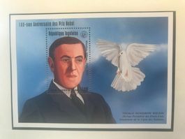 Togo Block Nobelpreis 1919 Frieden Woodrow Wilson postfrisch