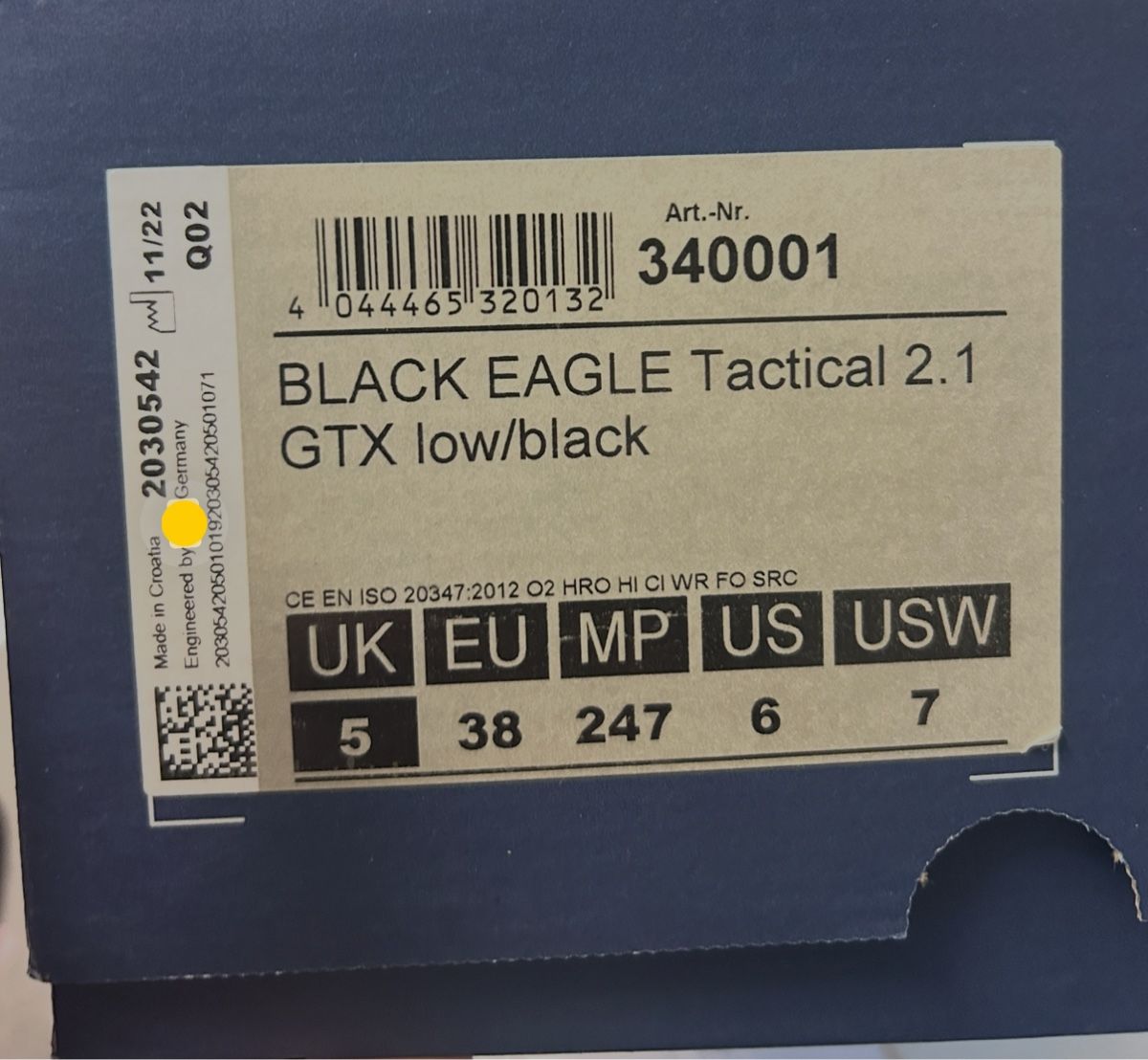 Haix Damenschuhe: HAIX Black Eagle Tactical 2.1 GTX low/black Gr. 38 – Neu und originalverpackt aus Zürich von OLDandNEW. 1