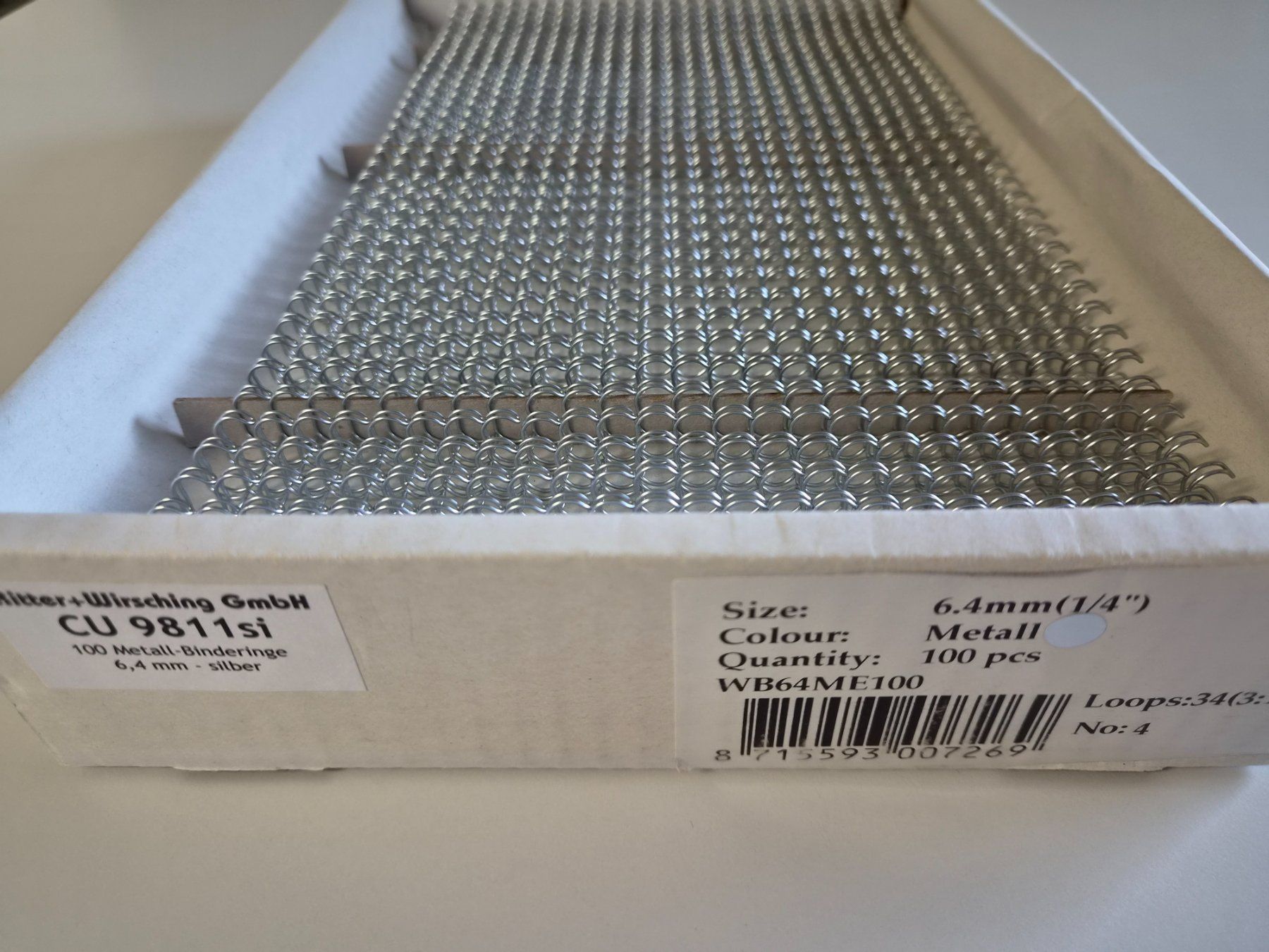 Bindegeräte: Metall Binderinge 6,4 mm für Bindegerät – Neu (gemäss Beschreibung) aus Davos Platz von Canada1995