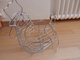 Huhn origineller Eierkorb Eier Halter Eierbox NEU Drahtkorb