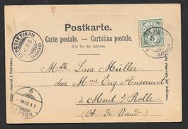 Ansichtskarte Zürich Stempel Bergdietikon (AG) 3.5.1900