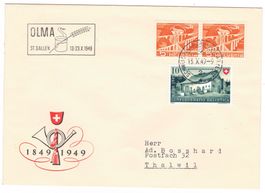 Lettre de St.Gallen BPA A496 pour Thalwil le 13.X.49