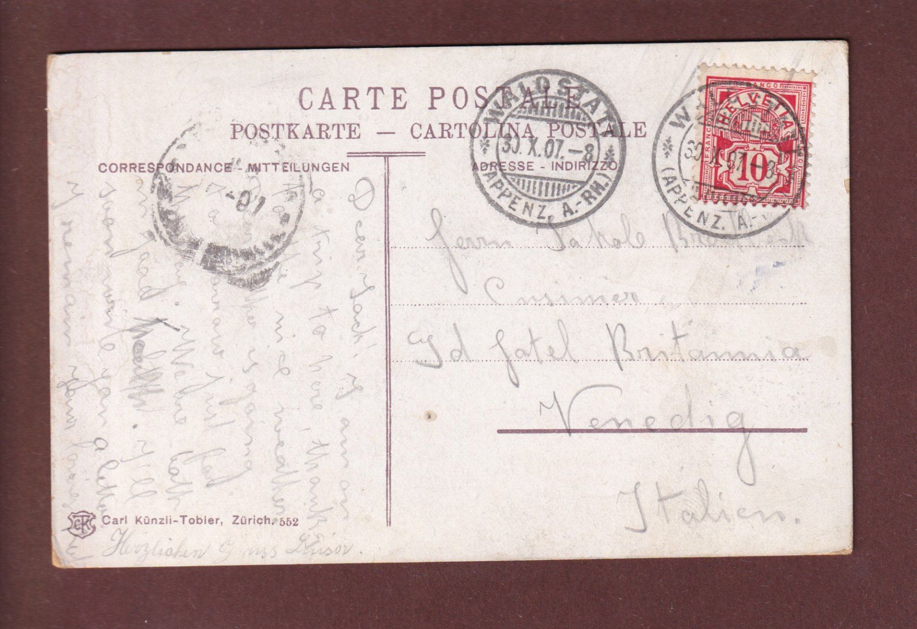 Ansichtskarten: ST. GALLEN - Multiblick - 1907 – Gebraucht aus Pully von nicecards 1