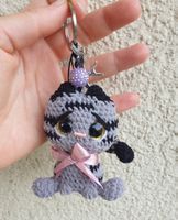 Amigurumi Schlüsselanhänger mit Katze  Neu, handgemacht