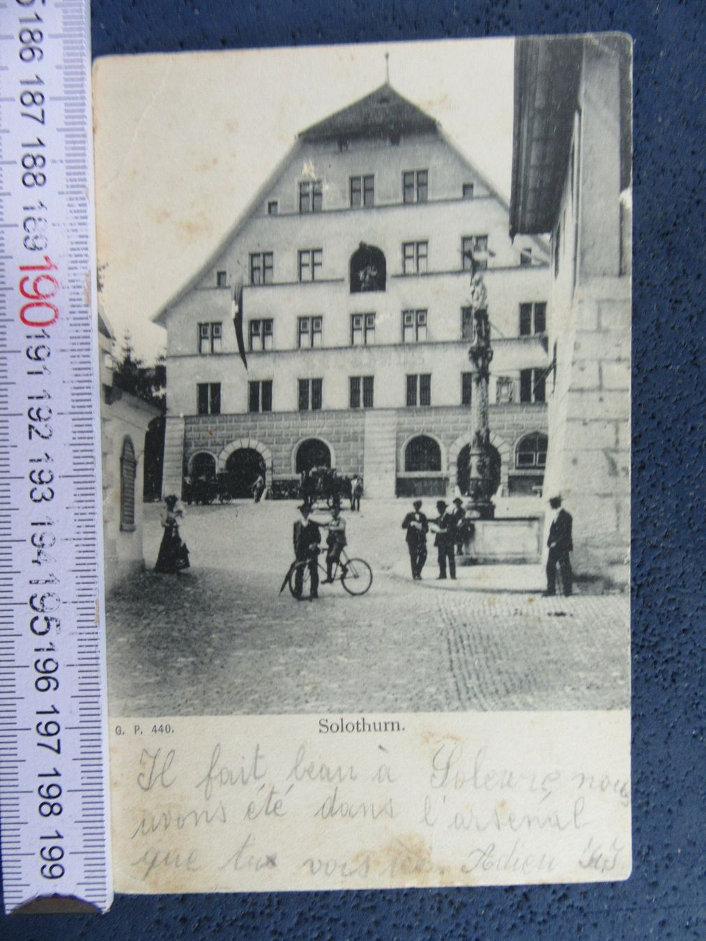 Cartoline postali: SOLOTHURN PLATZ STARK BELEBT 1903 SO AK FLECKIG – Usato da Ettingen venduto da Hausi4711