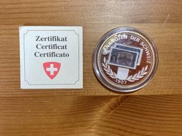 Gedenkprägung „Banknoten der Schweiz“ 1907 Münze 100 CHF