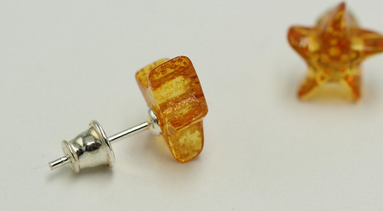Orecchini pendenti & Orecchini a lobo: Bernstein Seestern 925 Silber Ohrstecker Seesternohrring Ber – Nuovo e nell'imballaggio originale da Heiligkreuzsteinach venduto da schmucktime 1