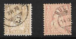 1874 Sitzende Helvetia Nr. 37a hellrotbraun ʘ