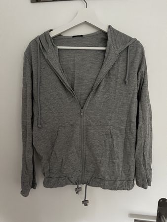 Grey Tezenis Zip-Up Hoodie - Casual Style, Size Medium