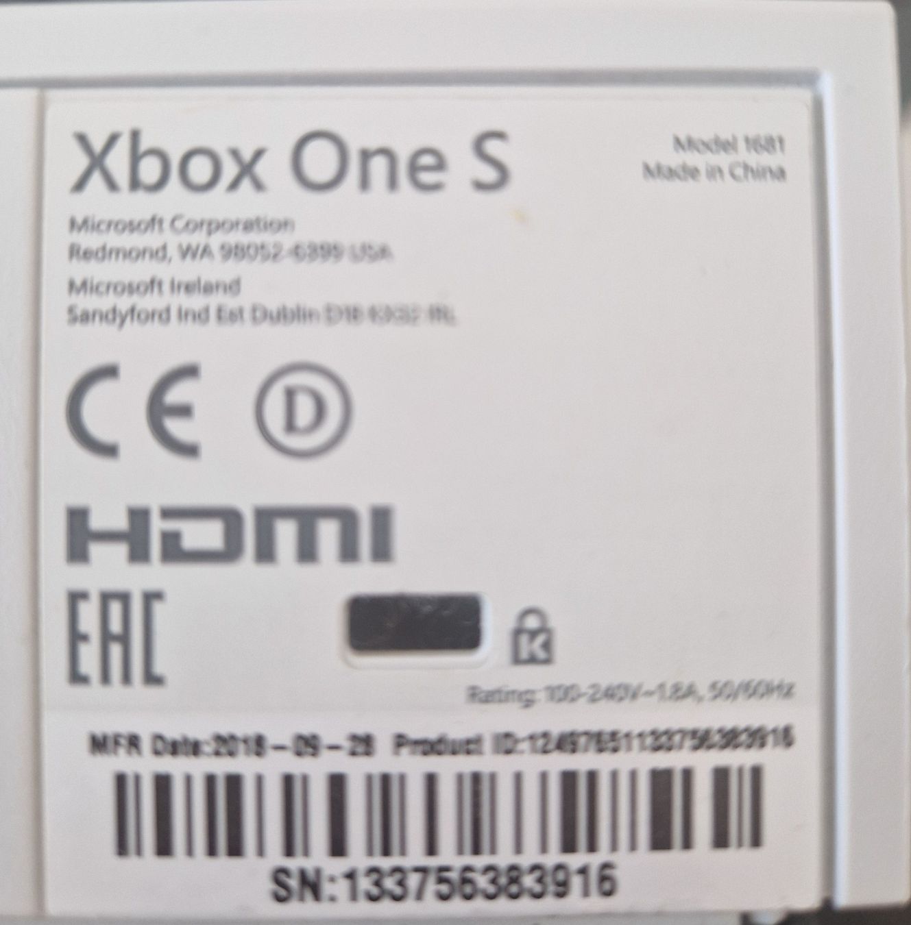Microsoft Console: Microsoft Xbox One S Konsole Modell 1681 – Usato da Rubigen venduto da butterflywassi 2