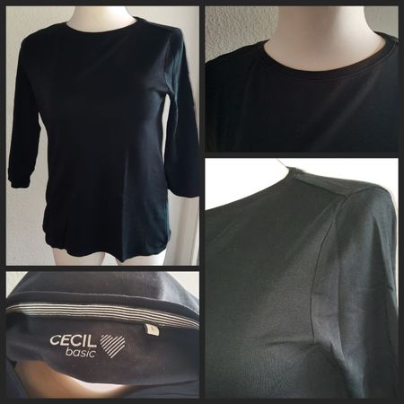 ***CECIL*** Basicshirt 3/4 Arm schwarz Gr L