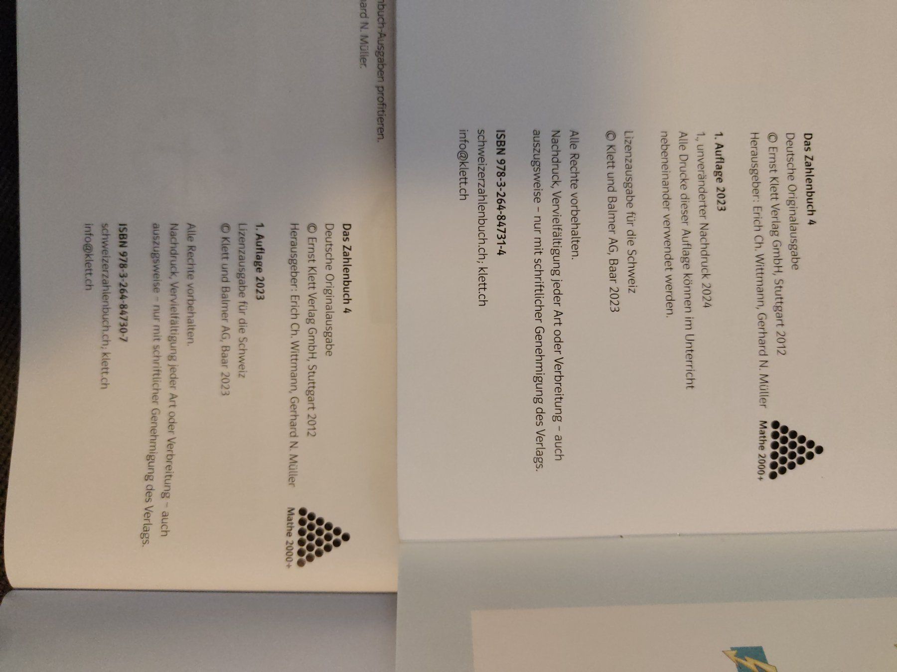 Livres: Schweizer Zahlenbuch 4 – D'occasion à Schmitten FR par Peach012 1
