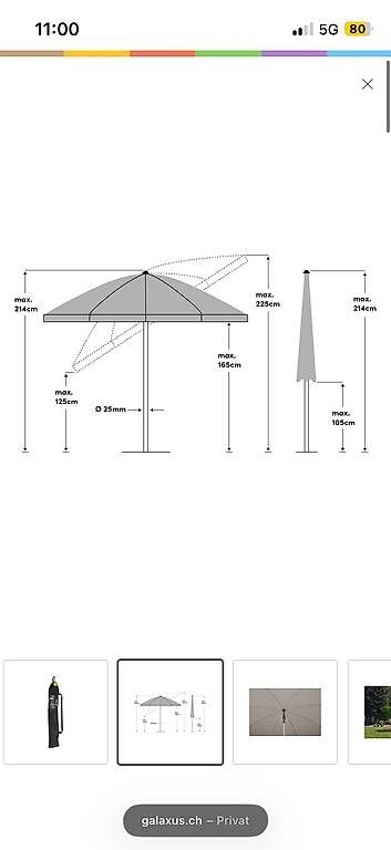 Glatz Ombrelloni: Sonnenschirm Suncomfort Glatz 180cm – Nuovo e nell'imballaggio originale da Dübendorf venduto da helenlisa 2