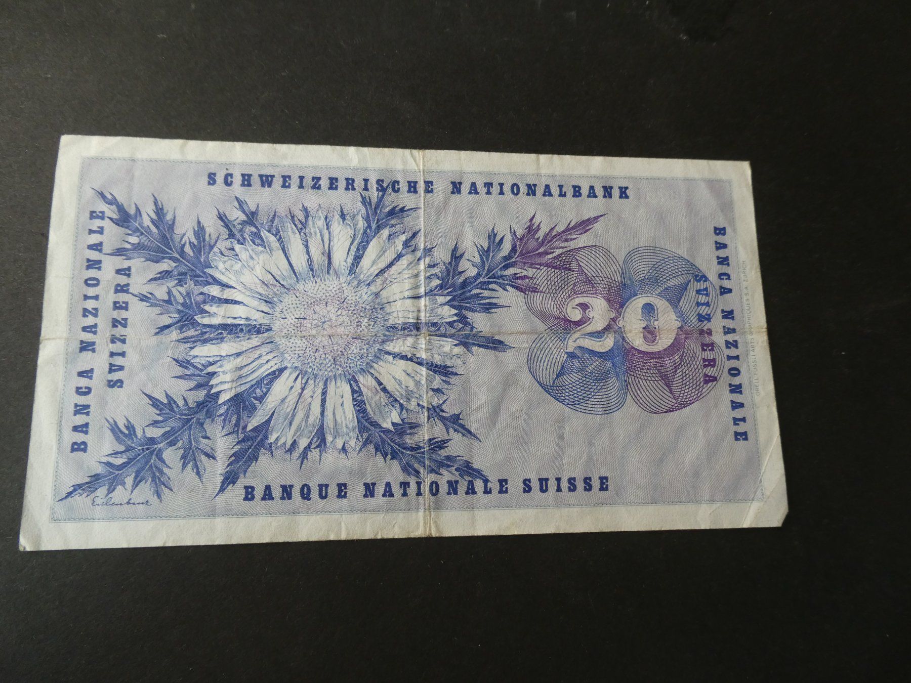 Banconote: Schweiz 1973, 20 Franken – Usato da Hinterforst venduto da Rohusri 1