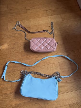 Set 2 kleine Sommerhandtaschen rosa hellblau