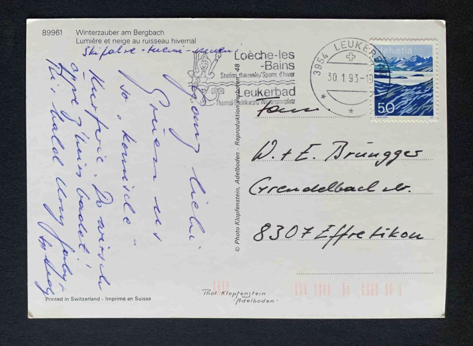 Cartoline postali: AK Winterzauber am Bergbach – Usato da Goldau venduto da artelier1 1