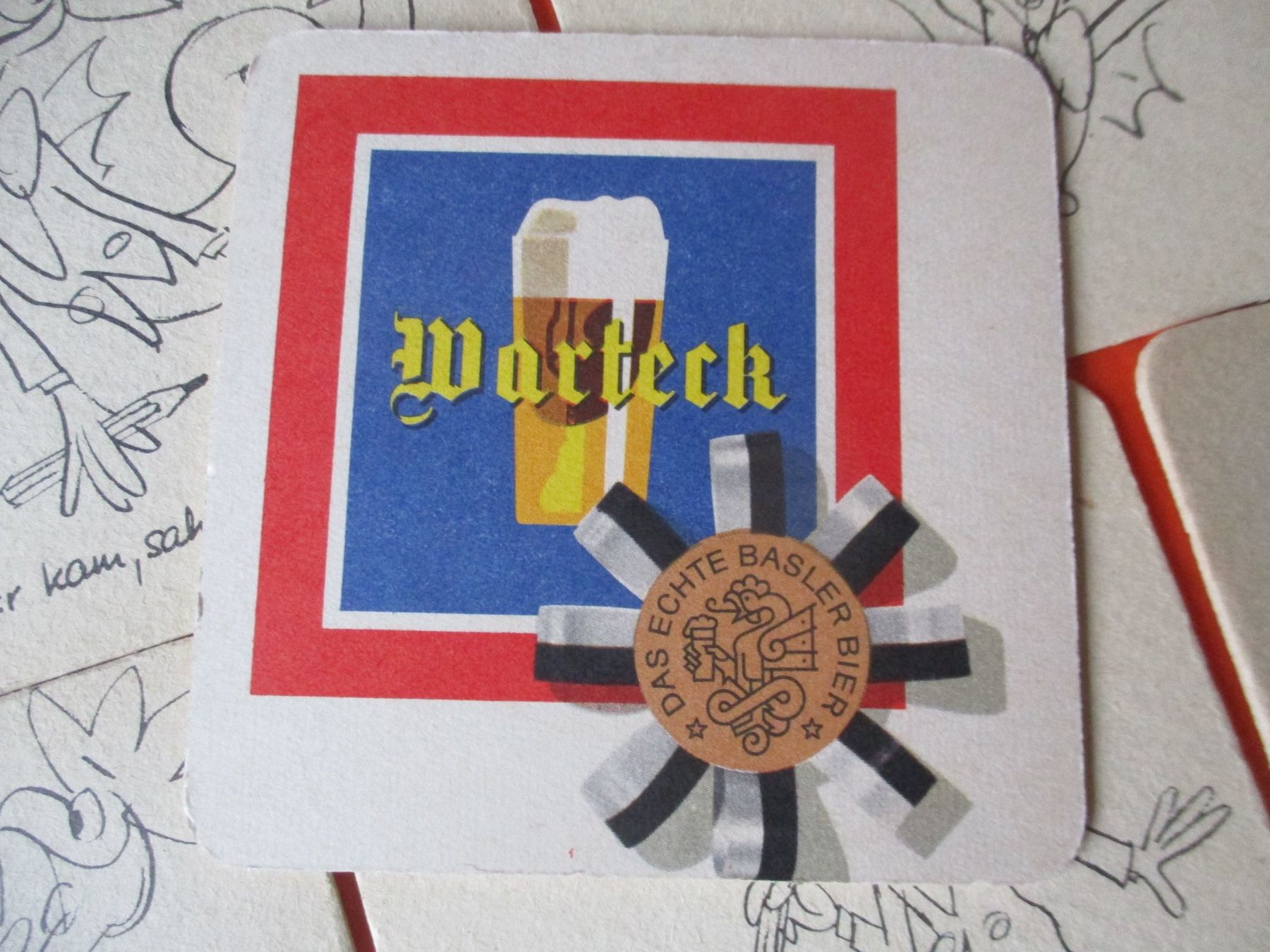 Warteck Sottobicchieri: Warteck Basel, Bierdeckel Basilisk – Usato da Birsfelden venduto da alles-muss-raus 1