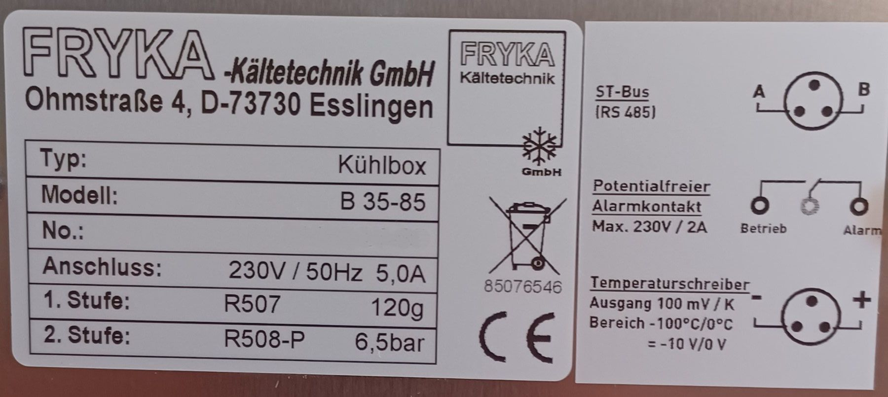 Accessori da laboratorio: Fryka B 35-85 Cooling Box – Usato da Niederdorf venduto da LeptonAG_Labor 6