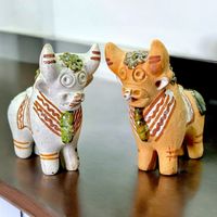 2 Amulettes péruvienne "Torito de Pucara" en terre cuite