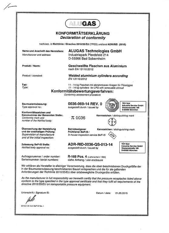 Apparecchiature e tecnologia a gas: LPG Alu Gastankflasche 14 Kg – Usato da Widnau venduto da lachen555 4