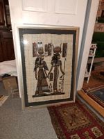 Grosses Papyrus Bild mit Rahmen, Alurahmen schwer