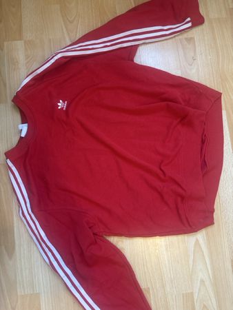 Adidas Pullover rot mit drei Streifen Grösse S gebraucht