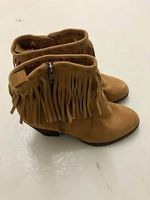 Echt Leder Stiefeletten mit Fransen