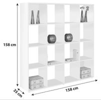 Raumteiler / Regal weiss 158 x 158 x 35 cm – NEU & originalv