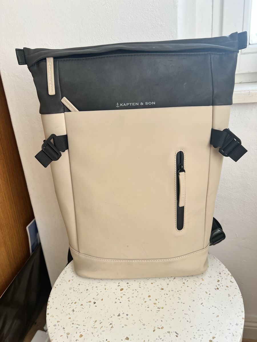 Kapten & Son Zaini: Kapten & Son Rucksack schwarz-beige – Usato da Rüti ZH venduto da GaWae