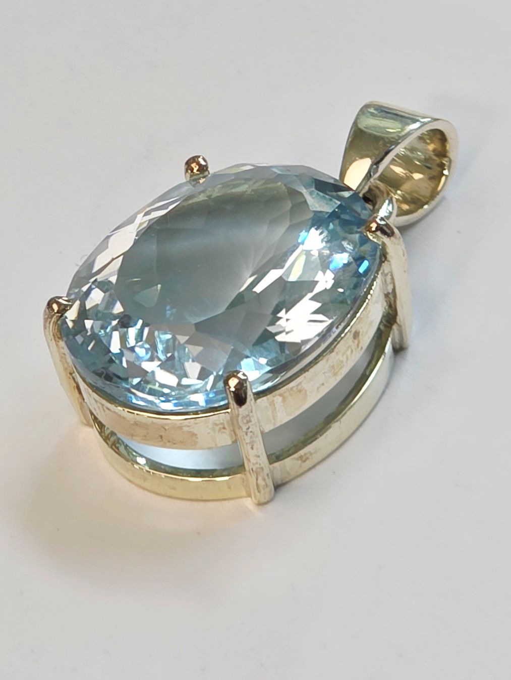 Ciondoli: Anhänger Aquamarin oder blau Topas oval Silber 925 neuwertig – Nuovo (secondo la descrizione) da Zürich venduto da benedikt12 4