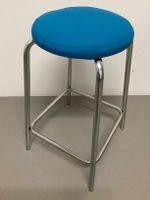 60er Jahre Hocker, Chrom und Türkis, Vintage