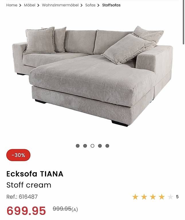 Divani: Ecksofa Tiana – Usato da Münchenstein venduto da tmt_6thw 1