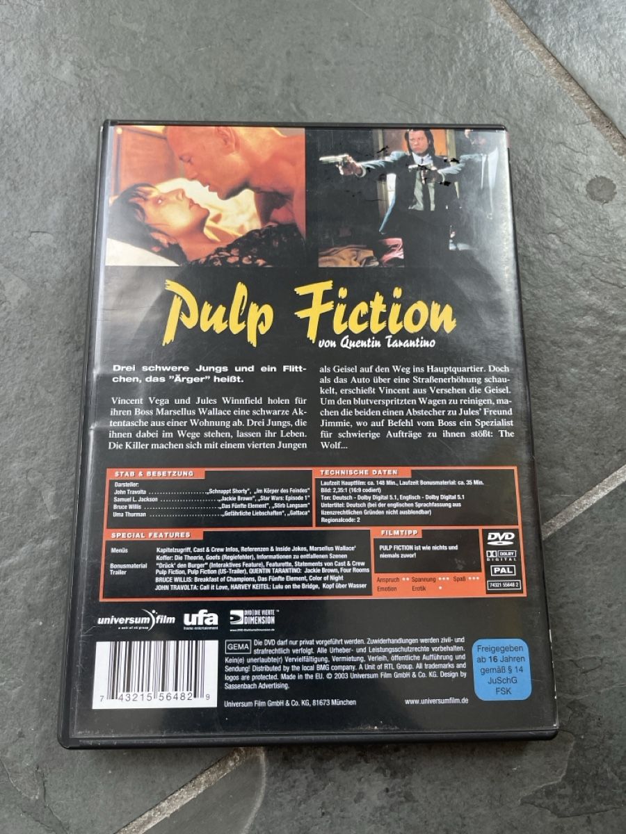 Tutti i DVDs: Pulp Fiction DVD von Quentin Tarantino – Usato da Unterkulm venduto da AnoliOccasion 2