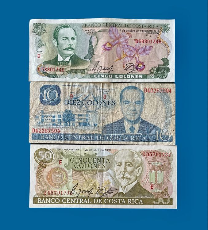 Costa Rica 3 Stück Banknoten VF (Gebraucht) in Winterthur für CHF 1 ...