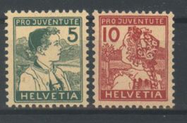 1915, Pro Juventute, 5er **, 10er * (siehe Beschreibung)
