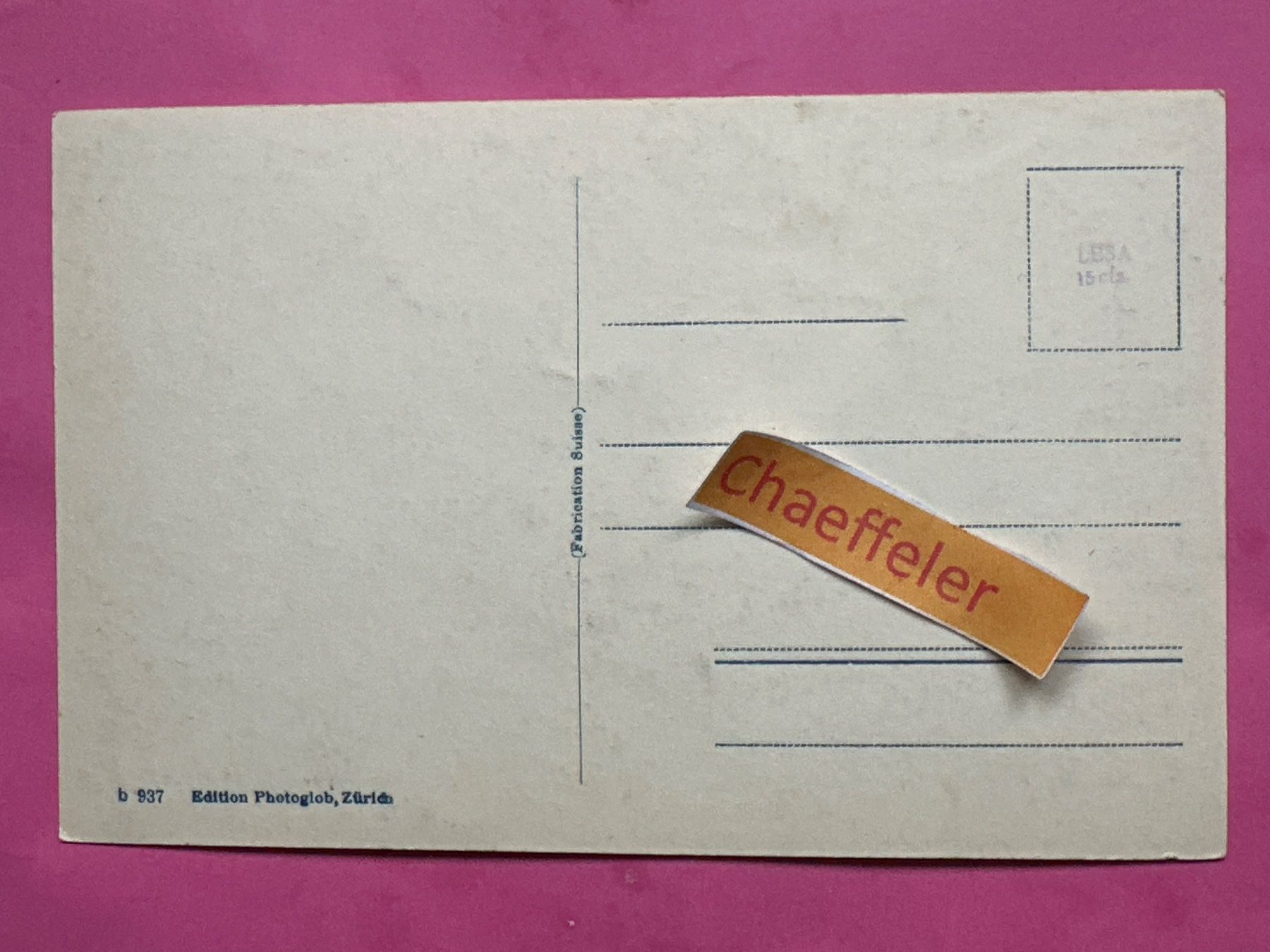 Cartoline postali: Schloss Schadau am Thunersee. – Usato da Zürich venduto da Chaeffeler 1