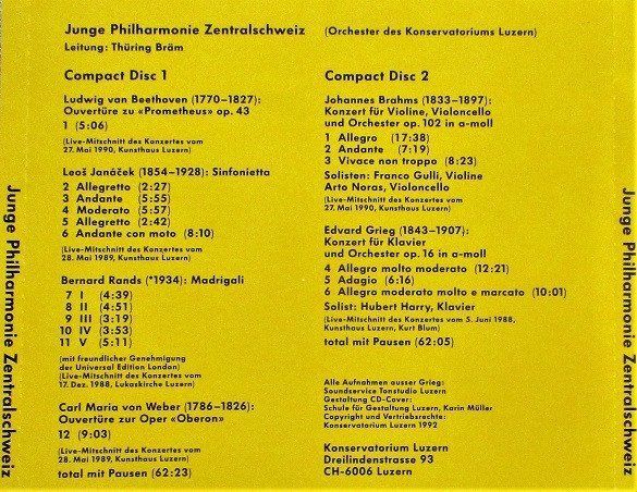 CDs: box 2CD's - Thüring Bräm, Junge Philharmonie Zentralschweix – Gebraucht aus Unterbäch von niquz 1