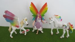 Schleich Spielfiguren Set mit Fee und Regenbogen Einhörnern