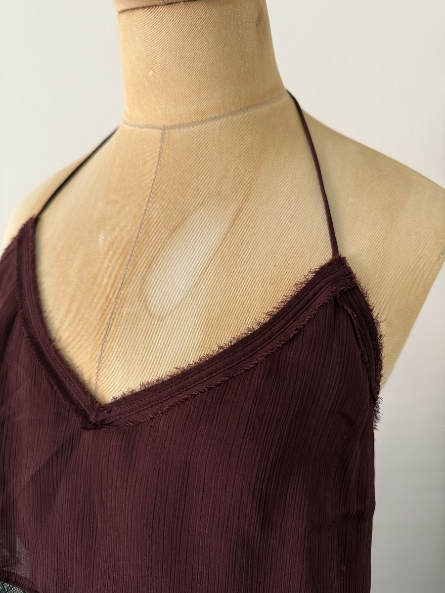 H&M Vestiti: H&M Langes Kleid Bordeaux Spitze elegant Chiffon, Gr. L – Usato da Lugano venduto da rebecca.wardrobe 8