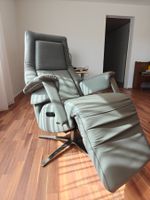 Design elektrischer relax Sessel Leder hellgrau, Neu!