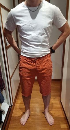 Short d'été homme, couleur rouille, taille 36