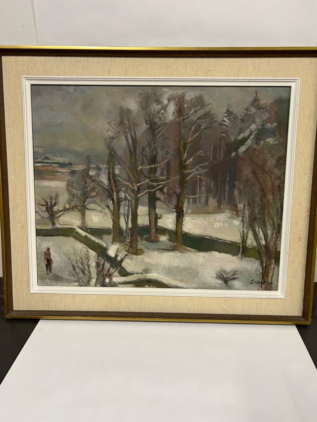 Dipinti: Altes Gemälde von Otto Ernst Winterlandschaft 1961 – Usato da rotkreuz venduto da baudisch